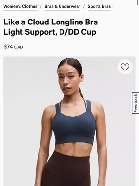 lululemon athletica Like a Cloud Longline Bra in Slate Blue